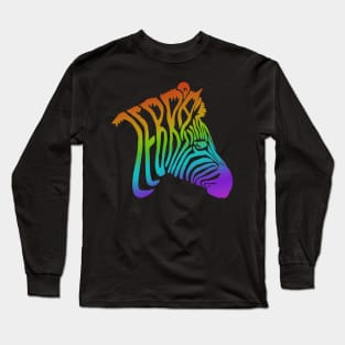 Rainbow Zebra Long Sleeve T-Shirt